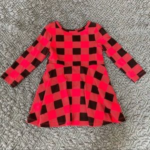 Cat & Jack Buffalo Check Red Black Swing Dress 18m